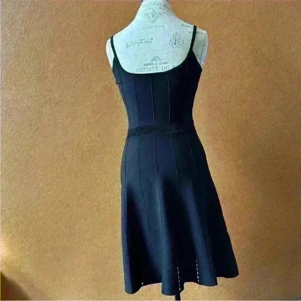 Sandro Paris "Winsley" Black Thin Strap Pointelle Knit Dress Size 38/ US 4-6 EUC - Picture 7 of 12